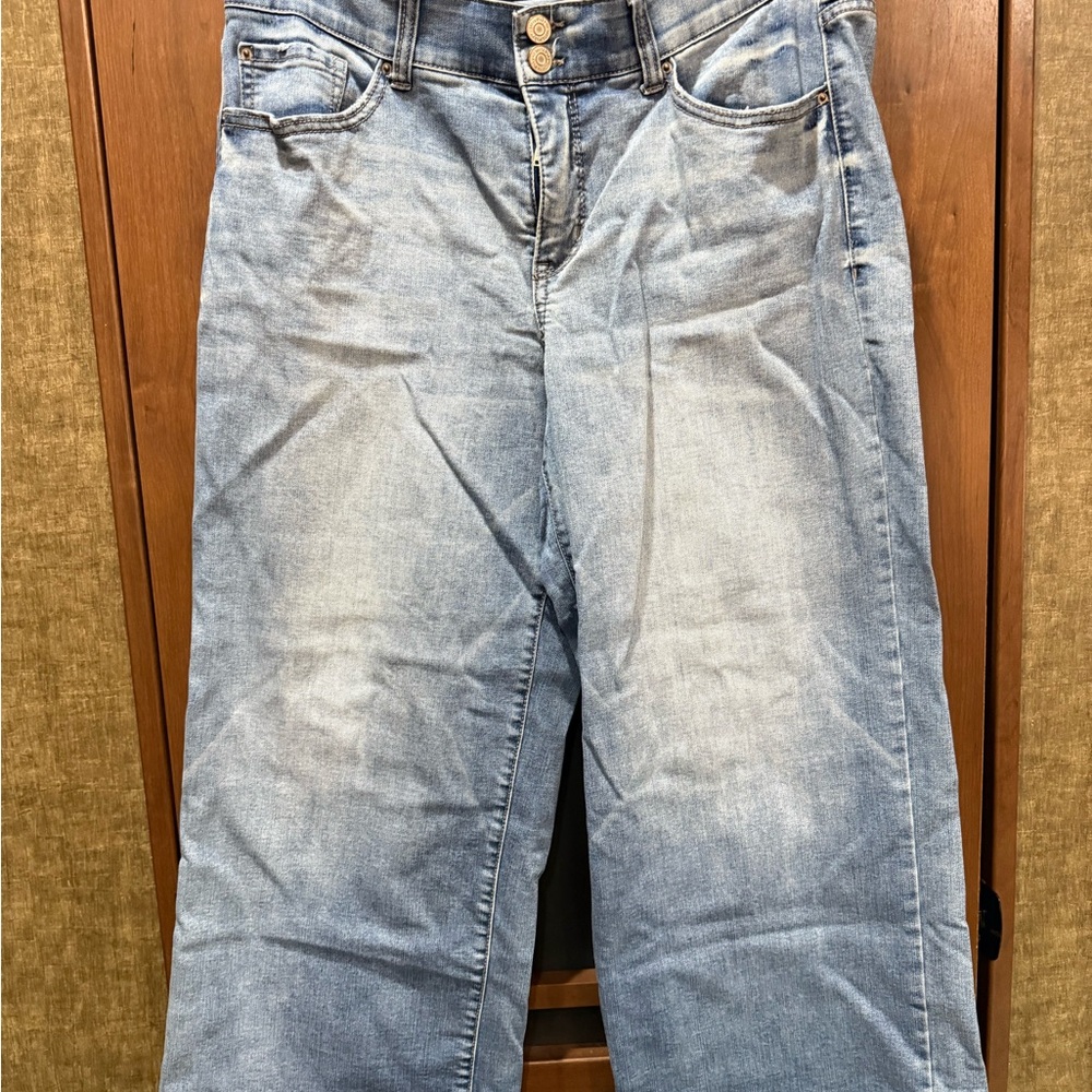 Terra & Sky Ankle Cropped Wide-Leg Denim Jeans